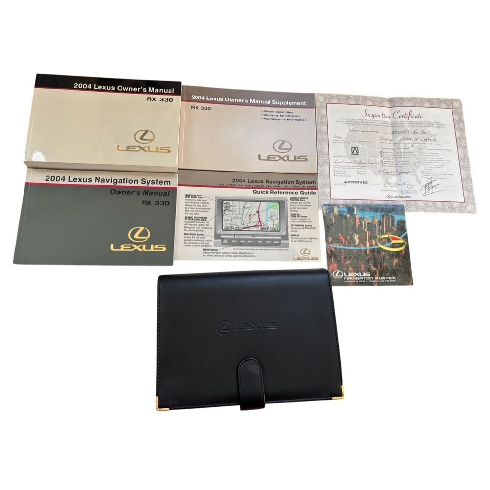 2004 Lexus RX 330 Owners Manual Set With Navigation System Guide & Leather Case